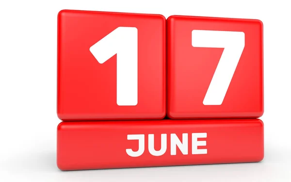 17 de Junho. Calendário sobre fundo branco . — Fotografia de Stock