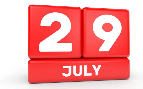 29 lipca. Kalendarz na białym tle. — Zdjęcie stockowe
