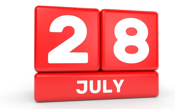 28 de julio. Calendario sobre fondo blanco . —  Fotos de Stock