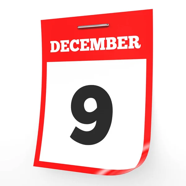 December 9. Calendar on white background. — Stock Photo, Image