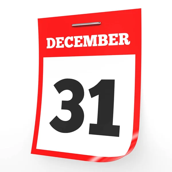 December 31. Calendar on white background. — Stock Photo, Image