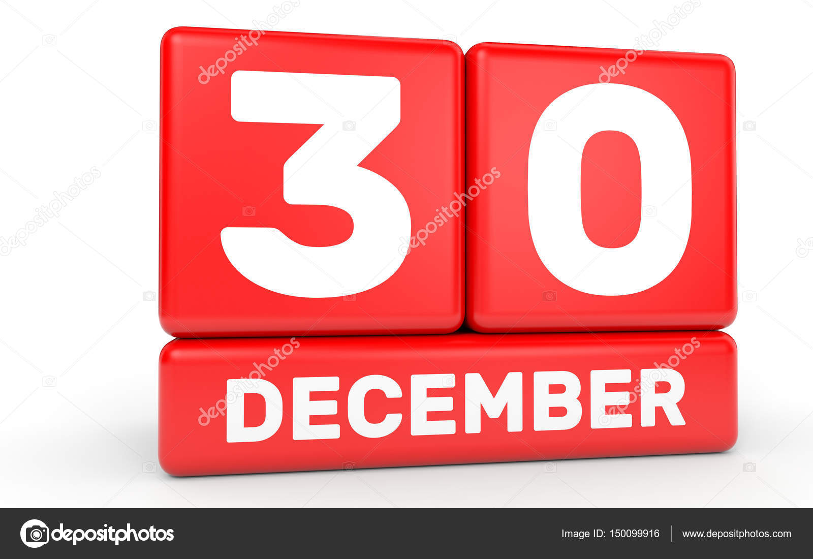 December 30 Calendar On White Background Stock Photo C Icreative3d