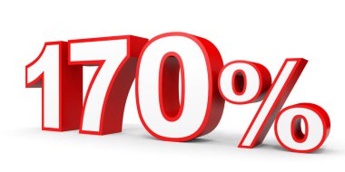 Yüz yetmis yüzde. %170. 3D çizim.