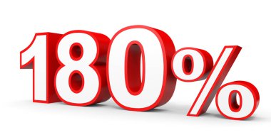 Yüz seksen yüzde. %180. 3D çizim.