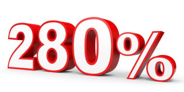 Yüzde iki yüz seksen. %280. 3D çizim.
