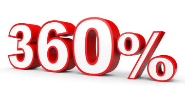 Üç yüz altmış yüzde. %360. 3D çizim.