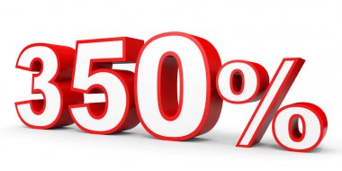 Üç yüz elli yüzde. %350. 3D çizim.