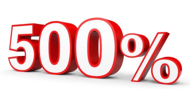 Yüzde beş yüz. %500. 3D çizim.