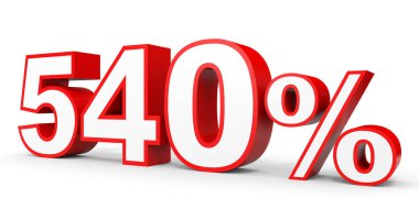 Beş yüz kırk yüzde. %540. 3D çizim.