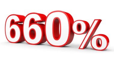Altı yüz altmış yüzde. %660. 3D çizim.