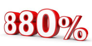 Sekiz yüz seksen yüzde. %880. 3D çizim.