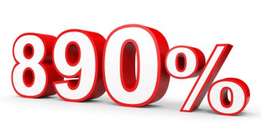 Sekiz yüz doksan yüzde. %890. 3D çizim.