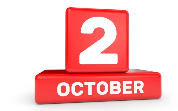 October 2. Calendar on white background. — Stock Photo, Image