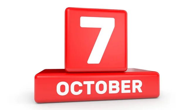 October 7. Calendar on white background. — Stock Photo, Image