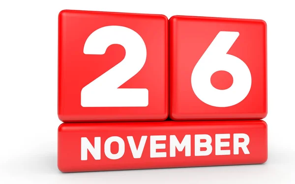 November 26. Calendar on white background. — Stock Photo, Image