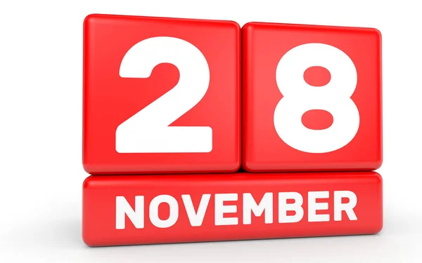 November 28. Calendar on white background. — Stock Photo, Image