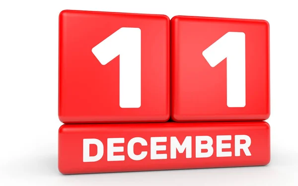 11 декабря. календарь на белом фоне . — стоковое фото
