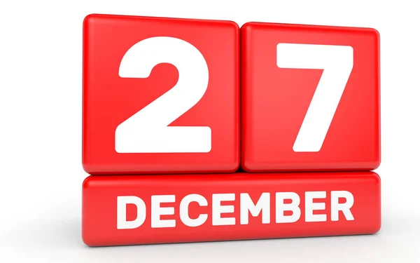27. prosince. Kalendář na bílém pozadí. — Stock fotografie
