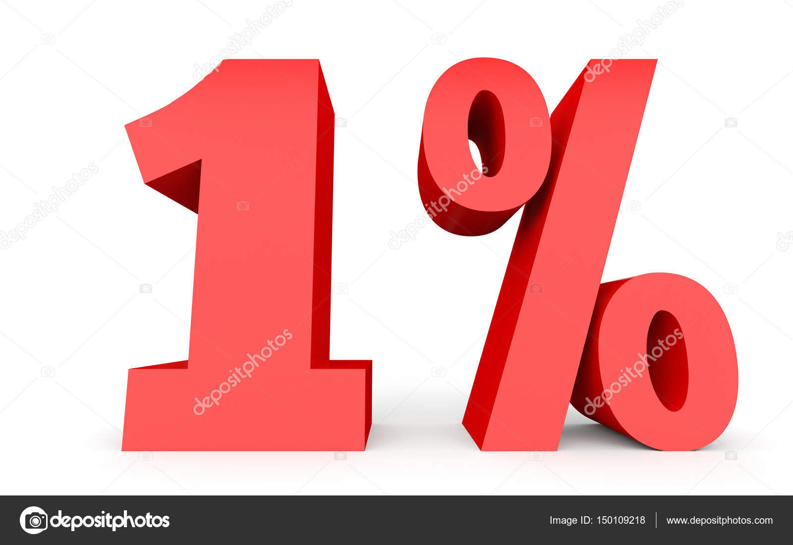 Uno por ciento de descuento. Descuento 1% . — Foto de stock #150109218 ©  iCreative3D, image size:1600x1100
