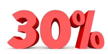 Thirty percent off. Discount 30 %.