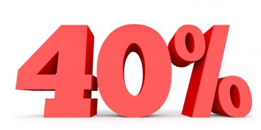 Forty percent off. Discount 40 %.
