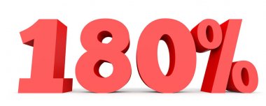 Yüz seksen yüzde. %180. 3D çizim.