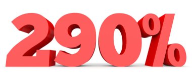 İki yüz doksan yüzde. %290. 3D çizim.