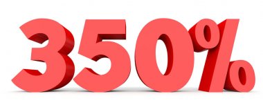 Üç yüz elli yüzde. %350. 3D çizim.
