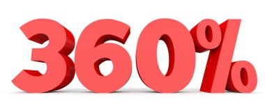 Üç yüz altmış yüzde. %360. 3D çizim.