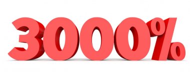 Yüzde üç bin. %3000. 3D çizim.