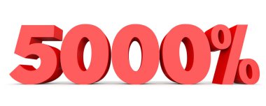 Yüzde beş bin. %5000. 3D çizim.