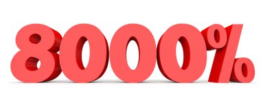 Yüzde sekiz bin. %8000. 3D çizim.
