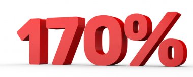 Yüz yetmis yüzde. %170. 3D çizim.