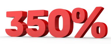 Üç yüz elli yüzde. %350. 3D çizim.