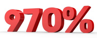 Dokuz yüz yetmiş yüzde. %970. 3D çizim.