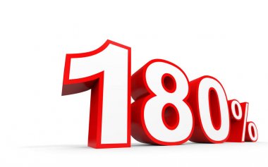 Yüz seksen yüzde. %180. 3D çizim.