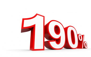 -Yüz doksan yüzde. %190. 3D çizim.