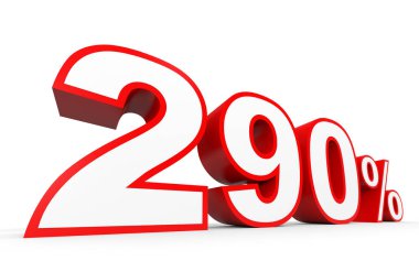 İki yüz doksan yüzde. %290. 3D çizim.