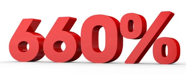 Šest set šedesát procent. 660 %. 3D obrázek. — Stock fotografie