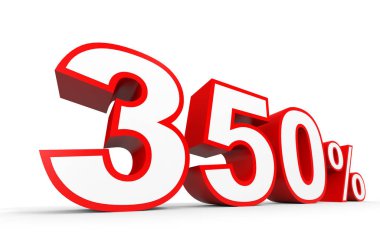 Üç yüz elli yüzde. %350. 3D çizim.