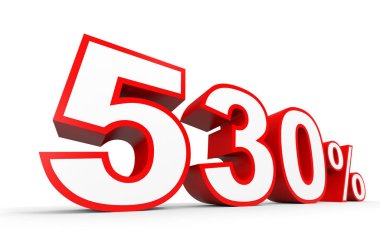 Beş yüz otuz yüzde. %530. 3D çizim.