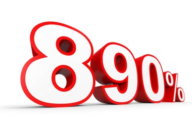 Sekiz yüz doksan yüzde. %890. 3D çizim.