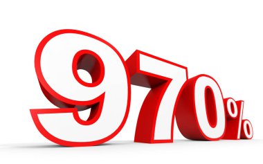 Dokuz yüz yetmiş yüzde. %970. 3D çizim.