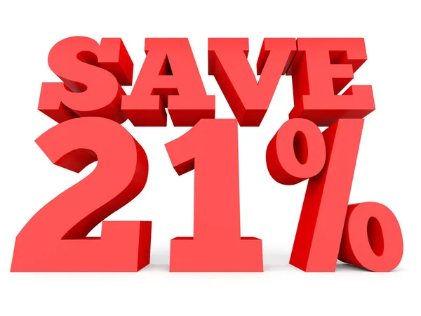 Twenty one percent off. Discount 21 %. — Stockfoto