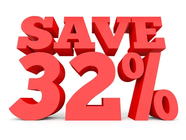 Thirty two percent off. Discount 32 %. — Stockfoto