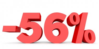 Minus fifty six percent. Discount 56 %.