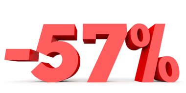 Minus fifty seven percent. Discount 57 %.