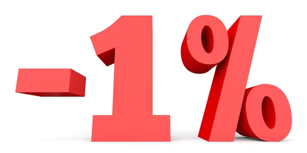 Minus one percent. Discount 1 %. — Stock Photo, Image