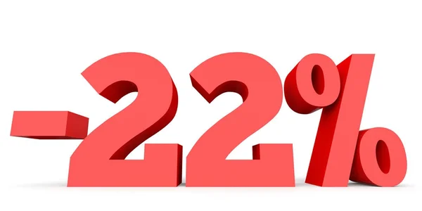 Meno 22 percento. Sconto 22% . — Foto Stock