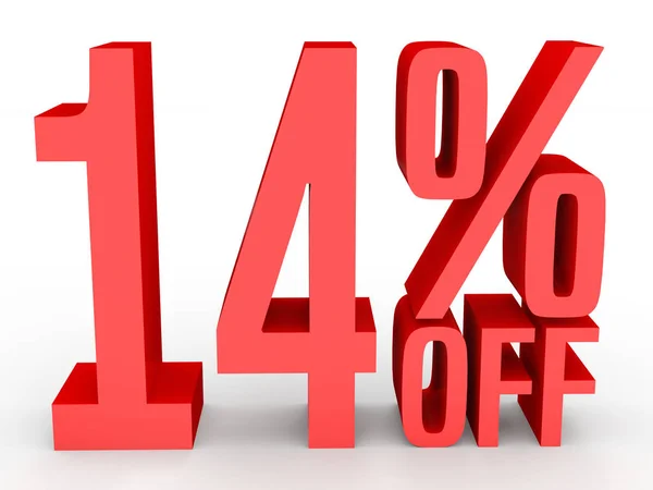 Fourteen percent off. Discount 14 %. — Stock fotografie